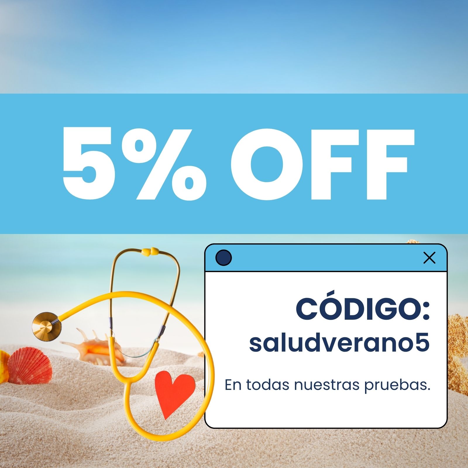 Descuento del 5% en toda la web de MIDIAGNOSTICO.